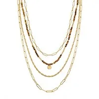 Yokoamii Gliederkette Y38 (1-tlg), Kette gelbgold braun