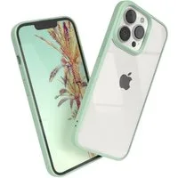 EAZY CASE Handyhülle Bumper Case für Apple iPhone 13 Pro 6,1 Zoll, Schutzhülle mit Kameraschutz Slim Cover Durchsichtig kratzfest Grün