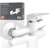 Eisl Duscharmatur SPEED Wasserhahn Bad, Mischbatterie Dusche in Weiß/Chrom