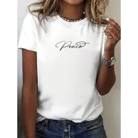 RMK T-Shirt T-Shirt Damen Shirt Top Sommer Basic Frieden Peace Freiheit aus Baumwolle