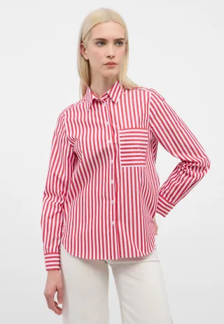 ETERNA - Bluse Popeline Langarm rot - Gr. - 44