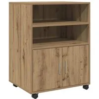 vidaXL Aktenschrank Rollschrank Artisan-Eiche 60x48x81 cm Holzwerkstoff (1-St)