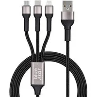 COFI 1453 Datenkabel Blue Star – 3in1 mit Micro-USB-, USB-C- und iPhone-Buchsen Smartphone-Kabel