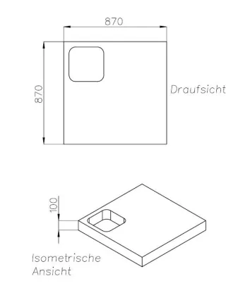Neuesbad Wannenträger für Hoesch Muna 90x90x3 SD 26157