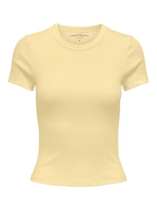 ONLY - ONLVAL S/S O-NECK SOLID TOP JRS NOOS Sunlight - Gr. - L