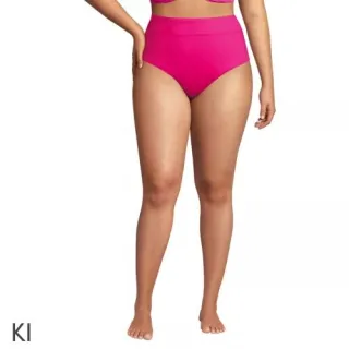 Bikinihose mit hohem Beinausschnitt für Damen in Plus-Größe, Damen, size: plus, Pink, Elasthan/Nylon-Mischung, by Lands' End