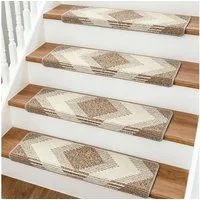 MECO Stufenmatte, Rechteckig, Höhe: 0.75 mm, Rutschfeste Bullnose Treppenstufenmatten 15er Set, selbstklebend