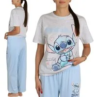 Disney Schlafanzug DISNEY Stitch Damen-Baumwollpyjama, 2-teilig, Kurzarmshirt & Hose