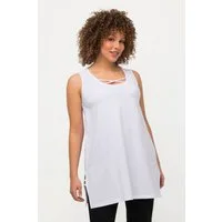 Ulla Popken Longtop Longtop Zierbänder A-Linie Rundhals ärmellos