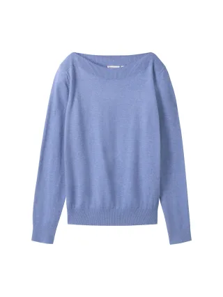 Tom Tailor - Basic Strickpullover colony blue melange - Gr. - XXXL