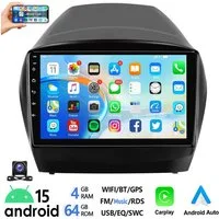 ESSGOO DAB+ 64G Android 15 Für Hyundai iX35 10-15 Carplay Bluetooth GPS WiFi Autoradio (RDS, 4+64GB(optional), FM, AM, DAB+ (optional), Apple Carplay Android Auto GPS Navi WIFI BT EQ)