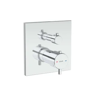 VitrA Flow Square Wannenfüll- und Brausethermostat V-Box Unterputzmontage Chrom,A43268EXP A43268EXP