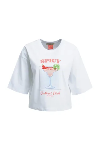 Smith&Soul - Boxy Cropped T-Shirt Print Mix peach print - Gr. - L