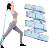 Oemmn Trainingsbänder 2 Stück Yoga Gurt Gymnastikband 8Schlaufen,Elastisches Resistance Band