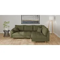 Home affaire Ecksofa CHARRE L-Form mit Ottomane, Maße B/T/H: 231/161/81 cm, feine Steppung, lose Rücken- und Zierkissen, auch in Cord und Bouclé