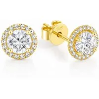 ROUGEMONT Paar Ohrstecker Funkelnde Damen Moissanit Ohrstecker 5mm 1,0ct 925 Sterling Silber, Funkelnder Moissanit mit 5mm