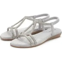 Vivance Sandalette, Sommerschuh, Sandale mit eleganter Glitzer-Verzierung und elastischen Riemchen