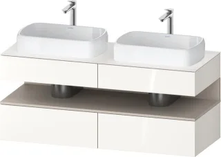 Duravit Qatego Konsolenwaschtischunterbau wandhängend Weiß Hochglanz 1400x550x600 mm - QA47670912200 QA4767091220010