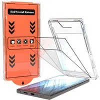 EAZY CASE Displayschutzfolie Displayschutz mit 9H Glas für Samsung Modelle für Samsung Galaxy S24 Ultra, 2er Set, Samsung Galaxy S24 Ultra, 2er Set Displayfolie Klar, Hartglas 0,7mm