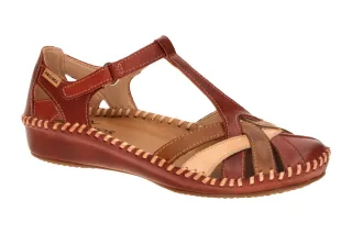 Pikolinos 655-0732C5 Sandia Damen Keilsandale Rot Echtleder Klettverschluss