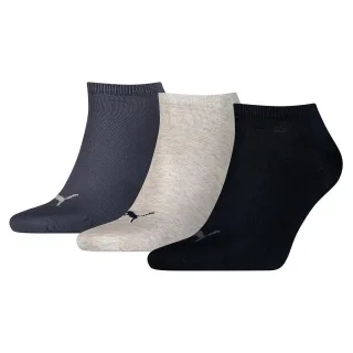 Puma Unisex Sneakersocken für Erwachsene, 3er-Pack (Marineblau/Hellgrau/Schwarz)