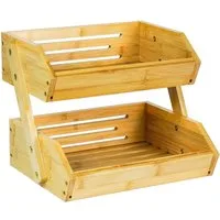AdelDream Obstschale Bambus-Obstkorb,Servierkorb, Obstschale und Snack-Ausstellungsständer