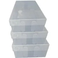 Dynasun Schuhbox Schuhbox PP435 (3 St), Transparente Schuhaufbewahrungsbox Stapelbare und faltbare Box Schuhen