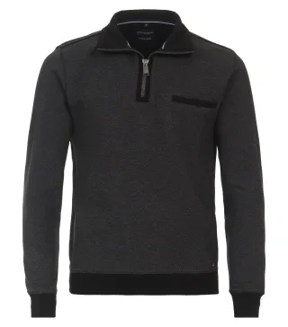 CASAMODA - Sweat-Troyer gemustert anthrazit - Gr. - M