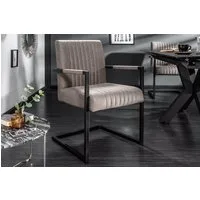 riess-ambiente Freischwinger BIG ASTON taupe – Microfaser, Taschenfederkern, Eisengestell, inkl. Armlehne für hohen Sitzkomfort – ideal für Deinen Loft-Style