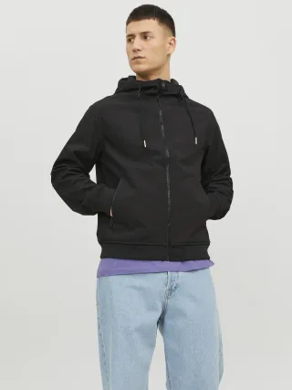 JACK&JONES - JJEBASIC SOFTSHELL HOOD NOOS Black - Gr. - XXL