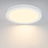 ZMH LED Deckenleuchte Wohnzimmer Quradratisch/Rund Weiß Ø22.5CM Flurlampe Modern für Büro, ‎Flimmerfrei, Energiesparend, Augenschutz, LED fest integriert, Warmweißes, IP44 Spritzwassergeschützt