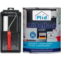 plid Weißlack Premium Möbellack Weisslack Türenlack Holzlack Lackierset, Schnelltrocknend, verarbeitungsfertig