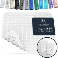 Homerella Duschmatte rutschfest Kinder - 100% BPA frei Inkl. 2 Haken zum Aufhängen 53x53cm, Antirutschmatte Dusche Baby hautintensiv & schimmelresistent, - Duscheinlage maschinenwaschbar
