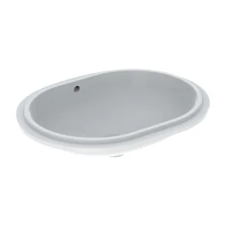 Geberit VariForm Unterbauwaschtisch 500757002 61x46cm, ohne Hahnloch, mit Überlauf, elliptisch, weiß KeraTect