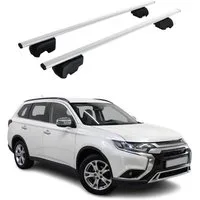 OMAC Dachträger Gepäckträger für Mitsubishi Outlander GF 2012-2021 ABE Silber 2x (2-St), Wasserbeständig,Abnehmbar,Multifunktional,Leichtgewichtig