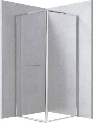 Neuesbad Serie 660 Quadratische Duschkabine, Chrom, Klarglas, 90x90x200 cm NB1DEKQB0099P1