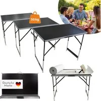 Lemodo Campingtisch Mehrzwecktische mit 50kg Tragkraft, klappbarer Flohmarkttisch, Premium Mehrzwecktisch 3-teilig, höhenverstellbar