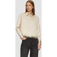 s.Oliver Langarmbluse Bluse Satin-Bluse mit Spitzen-Detail