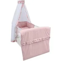 Baby-Delux Babybettwäsche Baby Bettwäsche Set 4-Tlg. Nestchen Chiffonhimmel, Baumwolle, 4 teilig, Bettset für Babybetten 140x70 & 120x60 Royal Rüsche