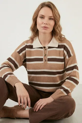 Gestreiftes Polo-Pullover