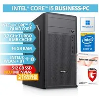 BRAINZAP Office/Home/Desktop PC Business-PC (Intel Core i5 4590, 16 GB RAM, 512 GB SSD, Luftkühlung, NVMe SSD, Windows 11, G DATA Internet Security)