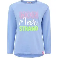 Zwillingsherz Hoodie "Moin Meer Strand" mit Used-Look Kanten und maritimer Stickerei