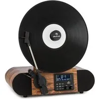 Auna Verticalo SE DAB Plattenspieler (Bluetooth, nostalgischer Plattenspieler mit vertikalem Plattenteller)
