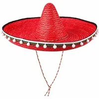 Funny Fashion Strohhut Mexiko Sombrero mit Troddeln - Ø 60 cm