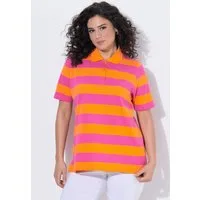 Ulla Popken Poloshirt Poloshirt Streifen Polokragen Halbarm Pima Cotton
