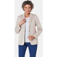 GOLDNER Jerseyblazer Damenblazer mit Reverskragen und Paspeltaschen Knitterfreie Businessjacke in Uni