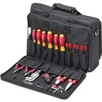 Werkzeug-Set Service-Techniker rot/gelb, 30-teilig, mit Laptop-Tasche