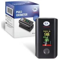 IEA Medical Pulsoximeter Finger-Pulsoximeter JZK-305 mit SpO₂- & Pulsanzeige, Farbdisplay, Klein & kompakt mit Ein-Tasten-Bedienung und Displayausrichtung