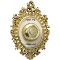 BOLTZE GRUPPE GmbH Hängedekoration Wand-Objekt Klingel Glocke Press for Champagne gold Kunstharz L 23 cm