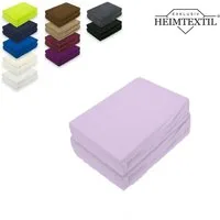 EXKLUSIV HEIMTEXTIL Spannbettlaken Doppelpack Frottee Spannbettlaken Premium Flieder, Frottee, Gummizug: rundum, (2 Stück), mit Rundumgummizug